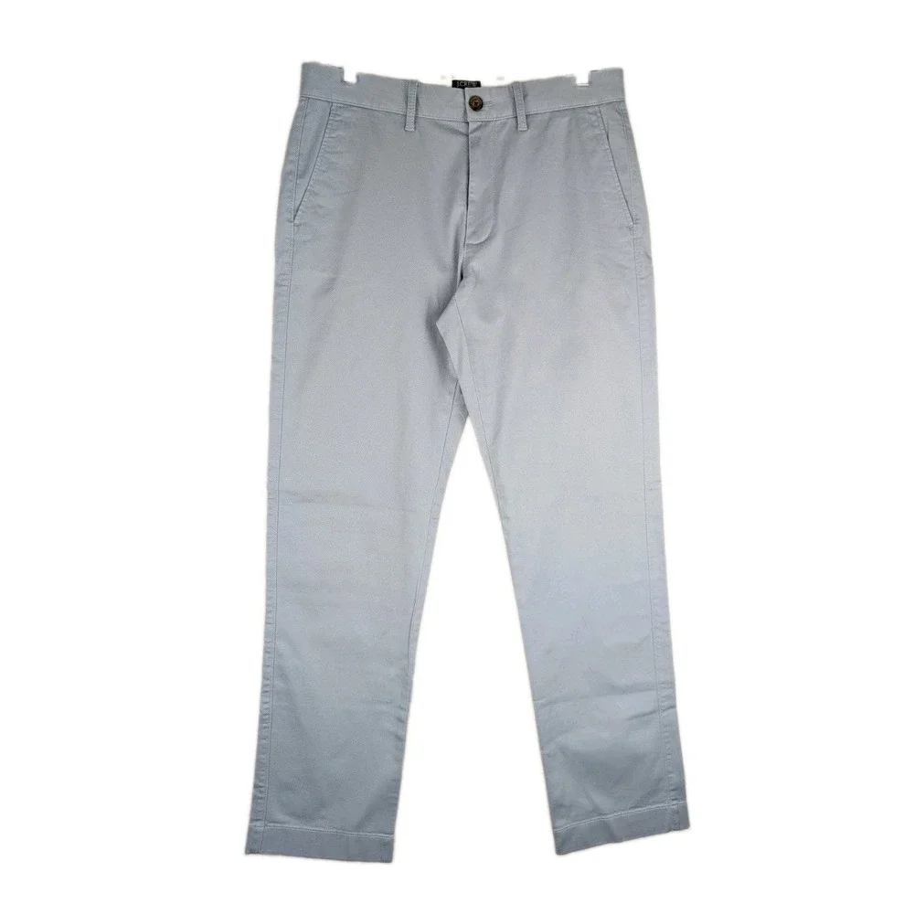 J.Crew Chino Pants Mens 30x32 Light Blue Straight Fit Cotton Twill Preppy NWT